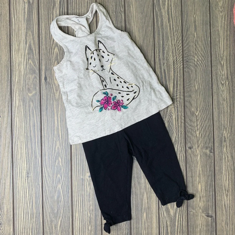 GAP Shorts Girls 2T Brown Bundle Tank Leggings DKNY Jeans Summer Outfit